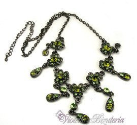 Pozłacany naszyjnik z zielonymi cyrkoniami 565