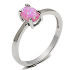 Pierścionek Srebrny z Różowym Opalem