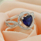 Srebrny Pierścionek Szafirowe Serce