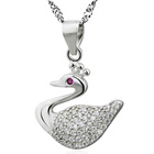 Srebrna Zawieszka Łabędź Wysadzany Cyrkoniami