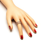 Srebrna Obrączka Trzy Rzędy Cyrkonii