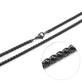 Czarny Łańcuszek ze Stali Szlachetnej Kłos dł.50cm
