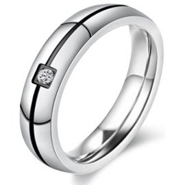 Obrączka ze Stali Chirurgicznej z Cyrkonią