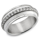 Obrączka Biała Ceramika i Diamentowe Cyrkonie