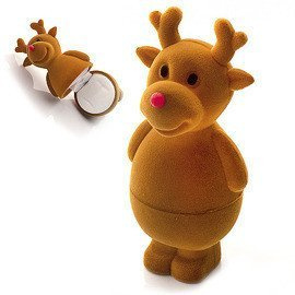 Pudełko na Pierścionek Wisiorek Brązowy Łoś