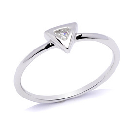 Pierścionek Srebrny Trójkątny z Cyrkonią