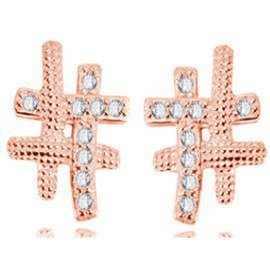 Kolczyki Srebrne Pokryte Różowym Złotem