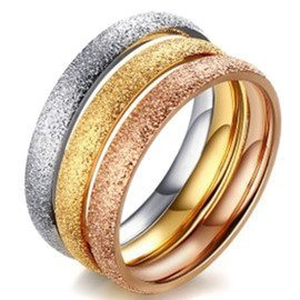 Trzy Obrączki ze Stali Szlachetnej Trikolor