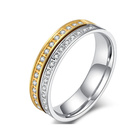 Pierścionek DuoKolor z Cyrkoniami Stal Szlachetna