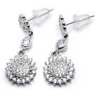 Kolczyki Srebrne Wysadzane Diamentowymi Cyrkoniami