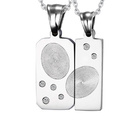 Komplet 2 Naszyjników dla Pary Linie Papilarne