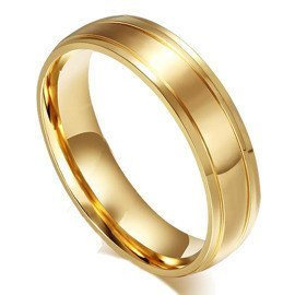 Gładka Złota Obrączka ze Stali Chirurgicznej