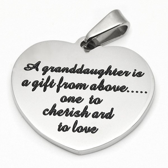 Zawieszka Satynowa Serce Dedykacją Stal Szlachetna