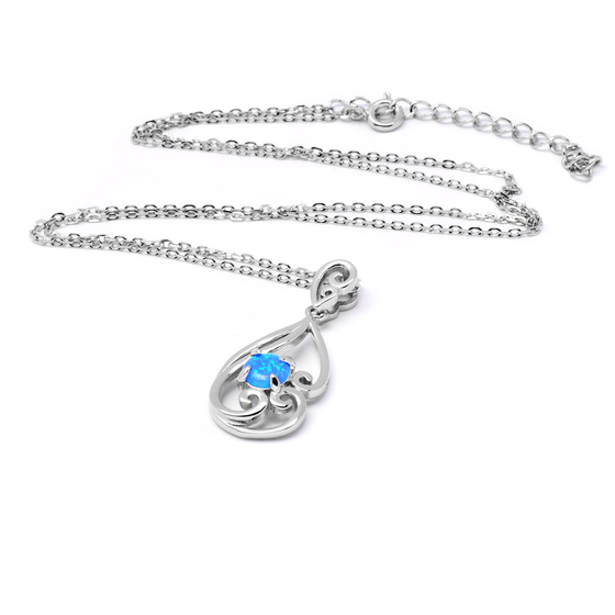 Srebrny Naszyjnik z Niebieskim Opalem