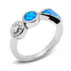 Srebrny Pierścionek z Opalem i Cyrkoniami