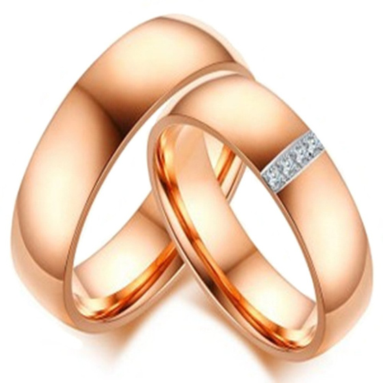 Gładka Różowo Złota Obrączka Stal Szlachetna