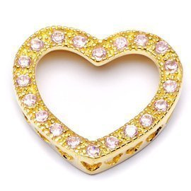 Zawieszka Srebrna Pozłacana Różowe Serce