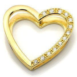 Zawieszka Srebrna Złote Serce z Cyrkoniami