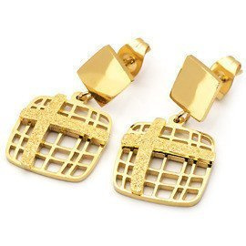 Kolczyki Pokryte Złotem ze Stali Chirurgicznej