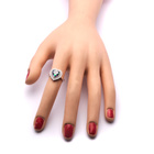 Pierścionek Srebrny Wysadzany Sercem Multikolor