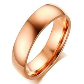 Gładka Różowo Złota Obrączka Stal Szlachetna