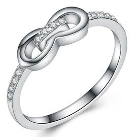 Srebrny Pierścionek Nieskończoność z Cyrkoniami