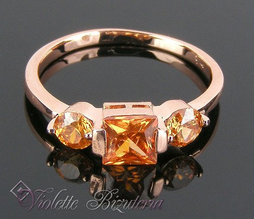 Pozłacany pierścionek różowe złocenie