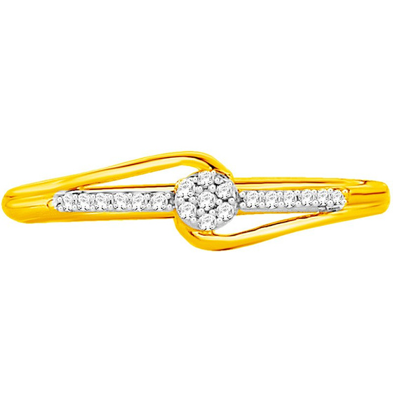 Złoty Pierścionek Zaręczynowy z Brylantami 0.10ct