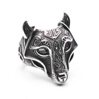 Sygnet Vikinga Głowa Wilka Stal Szlachetna