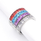 Pierścionek Obrączka z Białymi Cyrkoniami