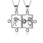 Komplet 2 Naszyjników dla Pary Puzzle