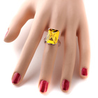 Srebrny Pierścionek z Dużą Żółtą Cyrkonią