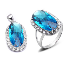 Komplet Srebrny Pierścionek i Wisiorek