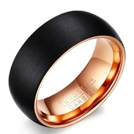 Damsko Męska Czarna Obrączka z Wolframu