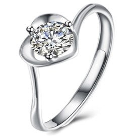 Pierścionek Srebrny Serce Regulowany Rozmiar