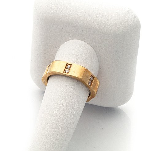 Różowo Złoty Pierścionek Stal Szlachetna