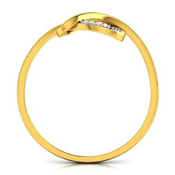 Złoty Pierścionek Zawijane Serce z Brylantami