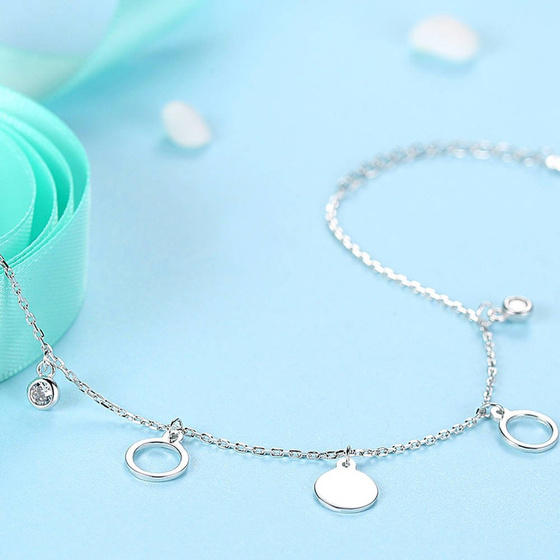 Bransoletka Srebrna Kółka z Cyrkoniami