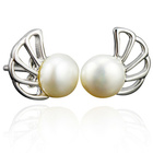Srebrne Kolczyki z Białymi Perełkami