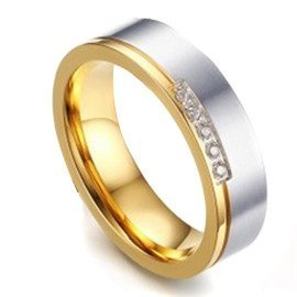 Obrączka ze Stali Chirurgicznej z Cyrkoniami