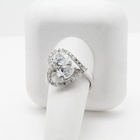 Pierścionek Srebrny Serce z Białymi Cyrkoniami