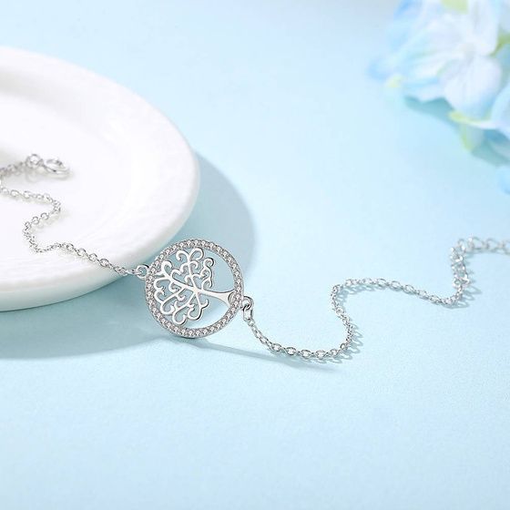 Bransoletka Srebrna z Drzewko Szczęścia