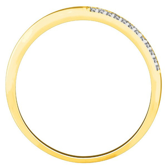 Złota Obrączka 375 z Diamentami Szlif Brylantowy