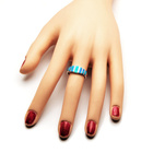 Pierścionek Srebrny z Błękitnymi Opalami