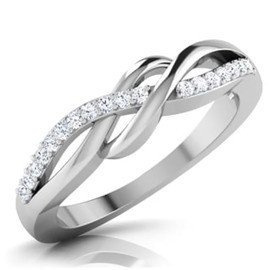 Pierścionek z Białego Złota 585 z Brylantami