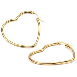 Złote Kolczyki Serduszka ze Stali Szlachetnej