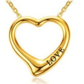 Złoty Naszyjnik z Sercem Stal Szlachetna