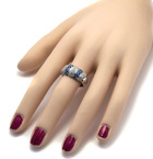 Pierścionek Srebrny z Szafirowymi Cyrkoniami