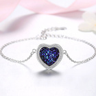 Srebrna Bransoletka z Niebieskim Sercem