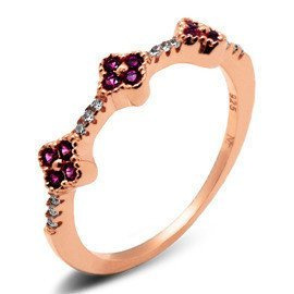 Złoty Pierścionek Srebrny z Rubinowymi Cyrkoniami